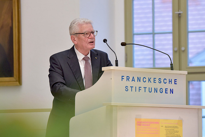 Joachim Gauck eröffnete mit seinem Vortrag die Ringvorlesung.